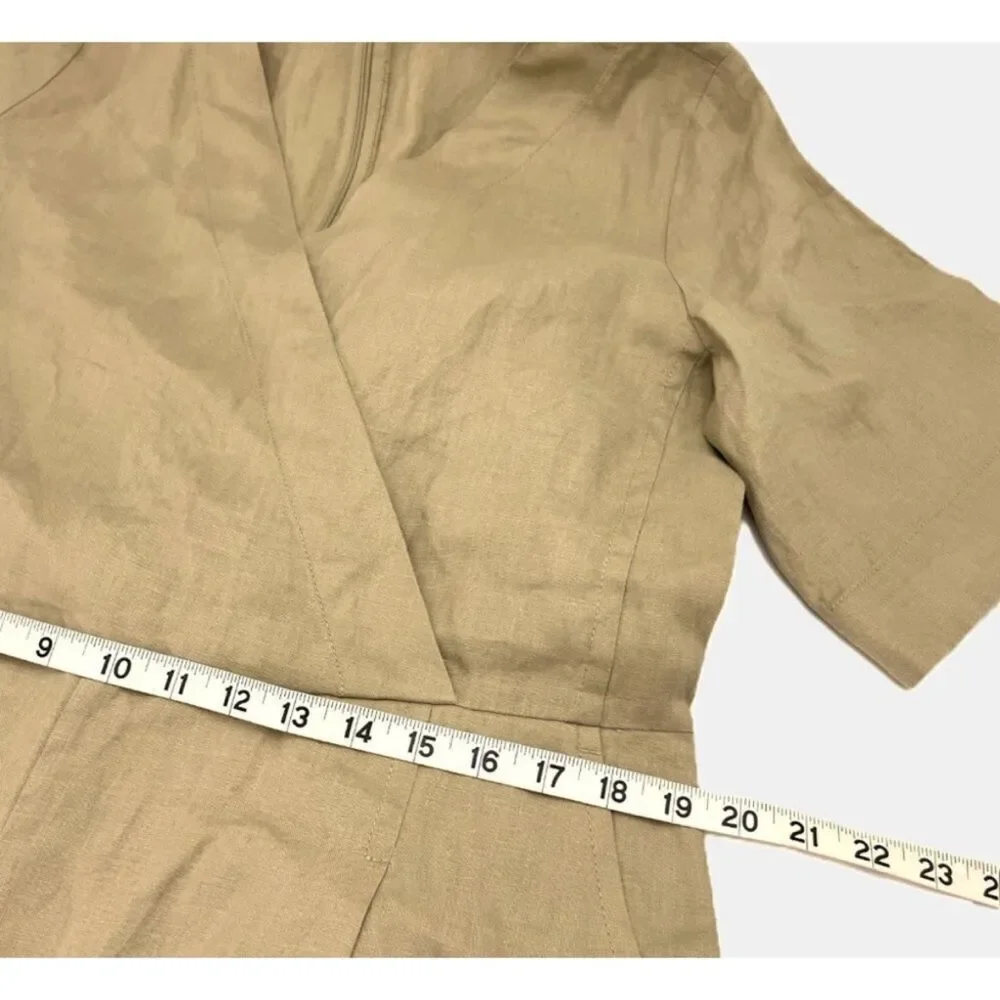 EVERLANE The Wrap Jumpsuit in Linen Trench Coat Khaki Size 6 / NWT